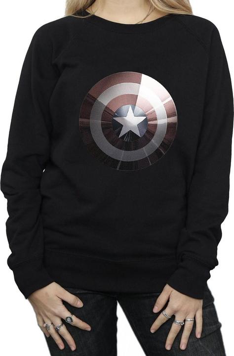 Actual product image Womens/Ladies Captain America Shield Shiny Sweatshirt (L)