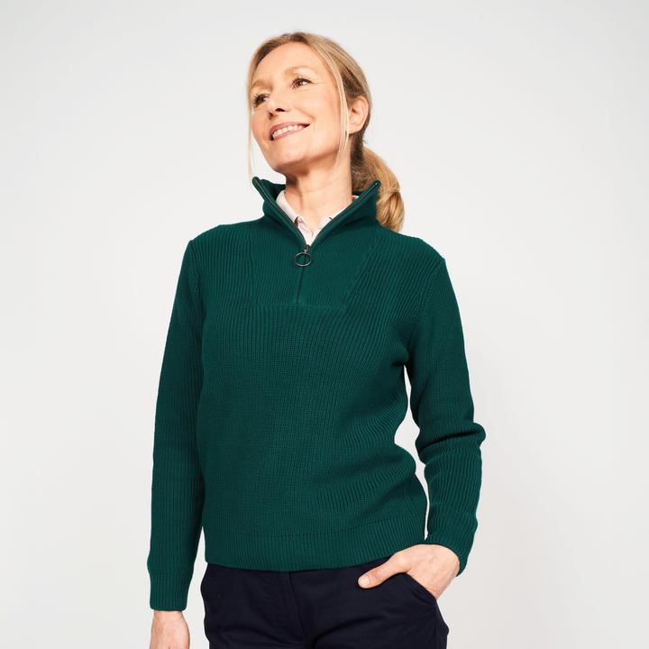 Inesis Women's golf half-zipped pullover - MW500 green