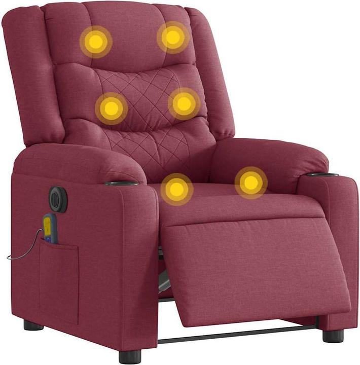 Produktbild VidaXL Massagesessel Elektrisch Weinrot Stoff