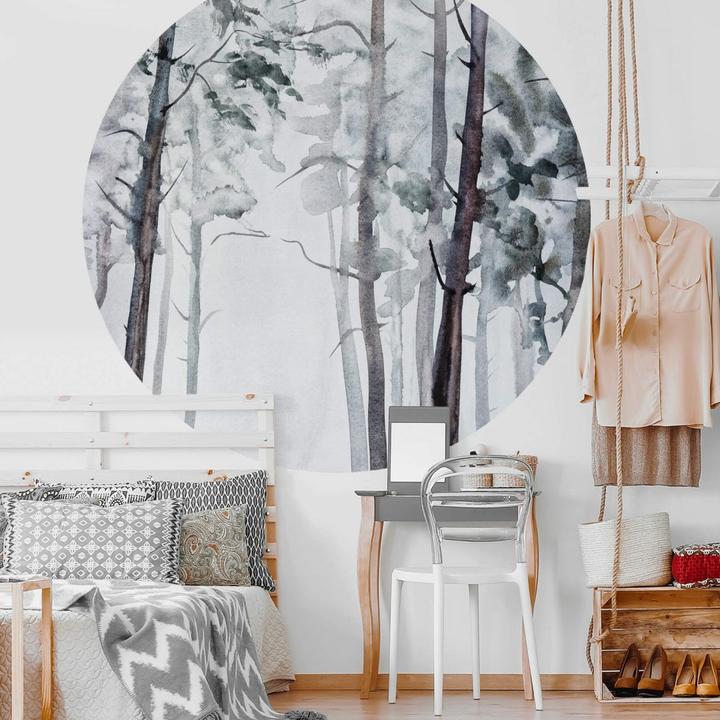Actual product image Trenddeko Watercolor forest (Ø 140 cm)