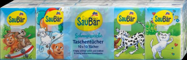 Image du produit dm SauBär Mouchoirs Pocket 4 plis (10x10 pcs)