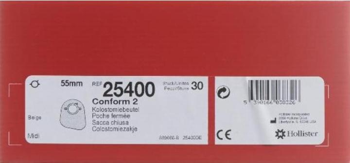 Actual product image Hollister Incorporated Colostomie Beutel -teilig 55mm hautfarbig (30 Piece, 3264 ml, 370 g)