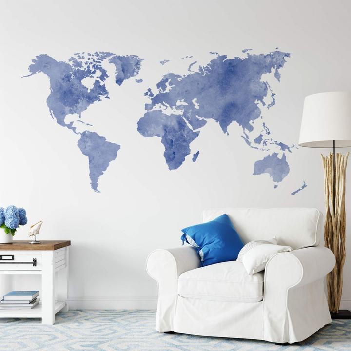 Produktbild Trenddeko Aquarell Weltkarte (180 x 92 cm)