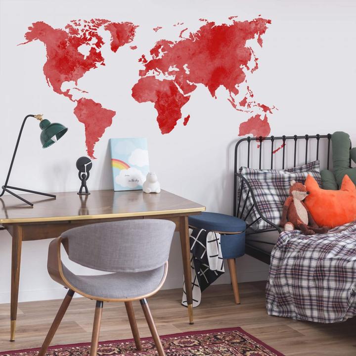 Image du produit Trenddeko Aquarelle Carte du monde (160 x 82 cm)