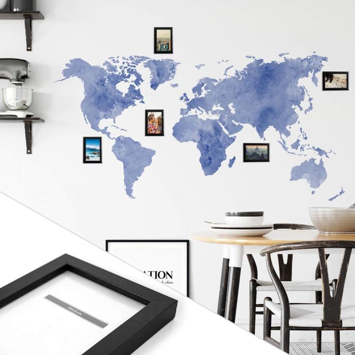 Image du produit Trenddeko Aquarelle carte du monde - 5 cadres inclus (120 x 62 cm)