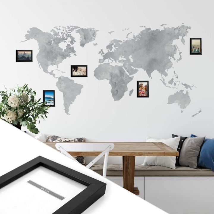 Image du produit Trenddeko Aquarelle carte du monde - 5 cadres inclus (180 x 92 cm)
