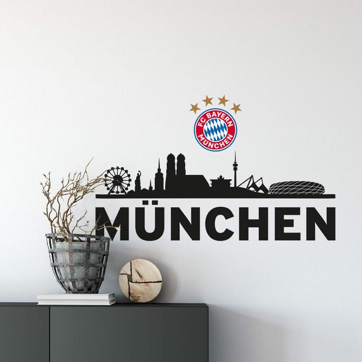 Actual product image FC Bayern München FC Bayern Skyline - My club with logo coloured (60 x 23 cm)