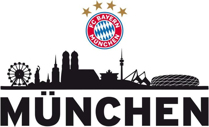Actual product image FC Bayern München FC Bayern Skyline - My club with logo coloured (60 x 23 cm)