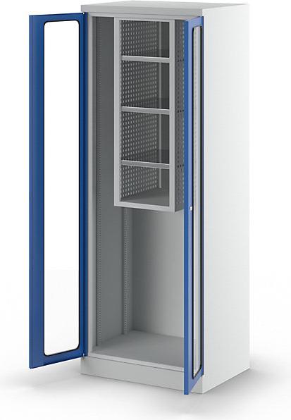 Actual product image MBA-System STANDARD equipment and cleaning cupboard, with vision panel doors, light grey / (37 cm, 112 cm)