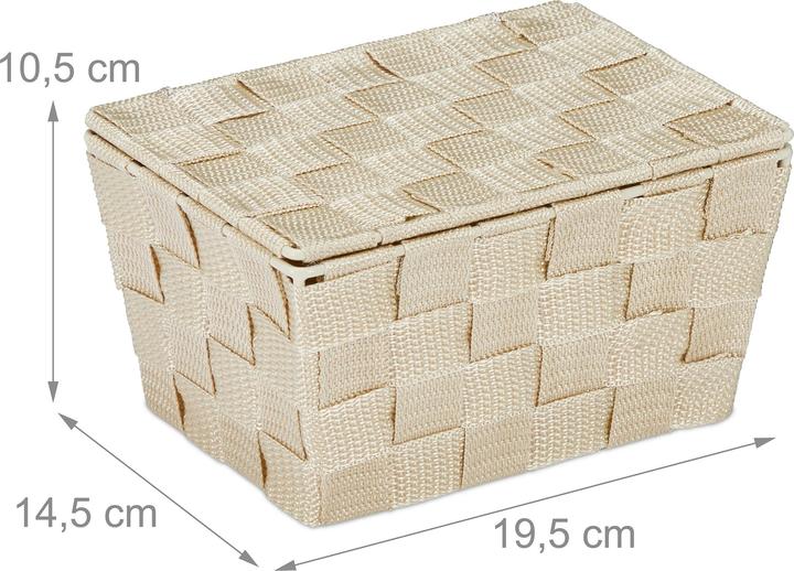Actual product image Relaxdays Storage Basket, Lidded (1 x, 19.5 x 14.5 x 10.5 cm)
