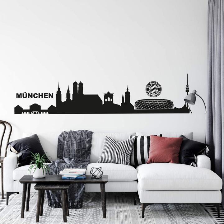 Produktbild FC Bayern München München Skyline mit Logo (140 x 31 cm)
