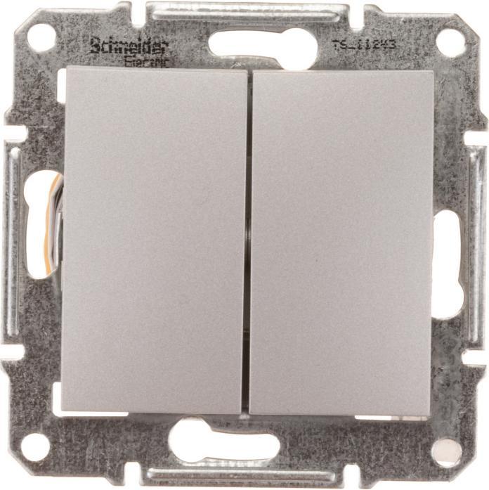 Actual product image Schneider Electric Sedna aluminium double staircase switch - SDN0600160