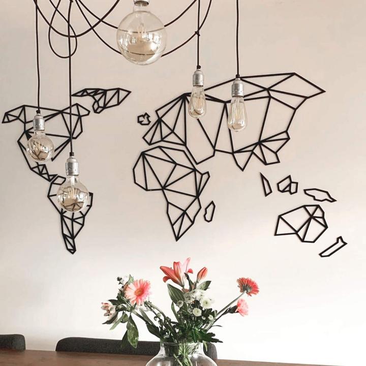 Image du produit Trenddeko Carte du monde 3D Origami en acrylique (100 x 50 cm)