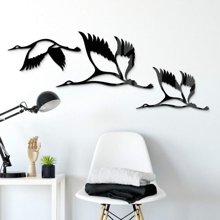 Immagine prodotto Trenddeko Gru - stormo di uccelli 02 (100 x 58 cm, 75 x 33 cm, 75 x 43 cm)