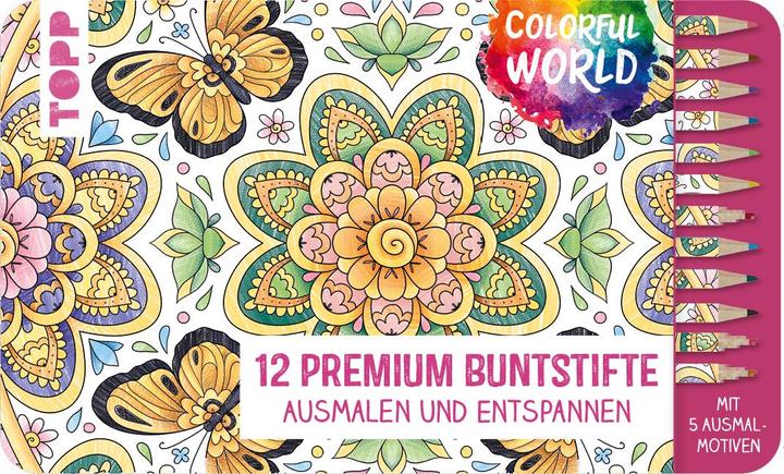 Produktbild Topp Colorful World Designdose mit 12 Buntstiften (Multi, 12 x)