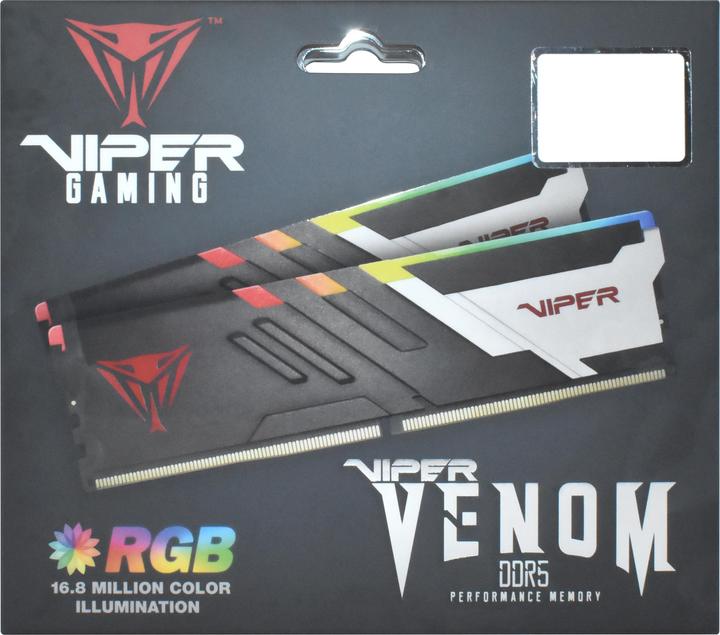 Actual product image Patriot Viper Venom RGB 32GB DDR5 6200-40, PVVR532G620C40K (2 x 16GB, 6200 MHz, DDR5 RAM, U-DIMM)