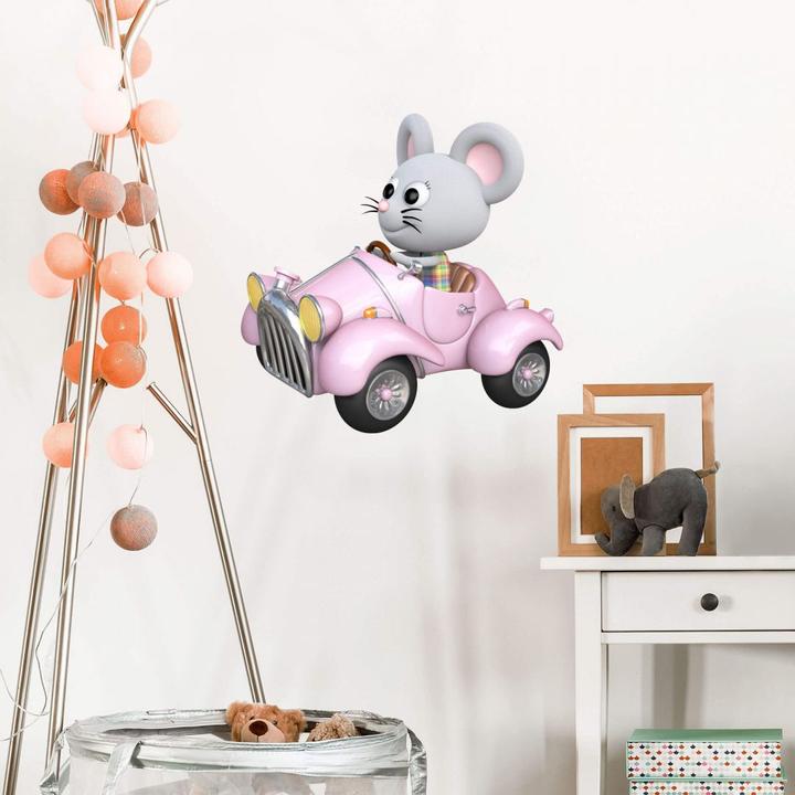 Actual product image Trenddeko Mouse in the car (40 x 40 cm)