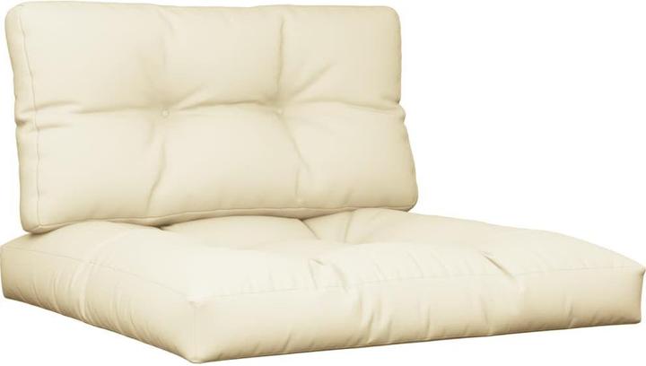 Image du produit VidaXL Coussin de palette Coussin d'assise de palette 2 pièces Crème Tissu (70 x 70 x 12 cm)