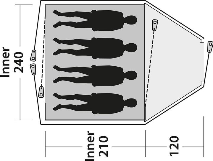 Image du produit Outwell Cloud 4 (Tente tunnel, 6.30 kg, 4 personnes)
