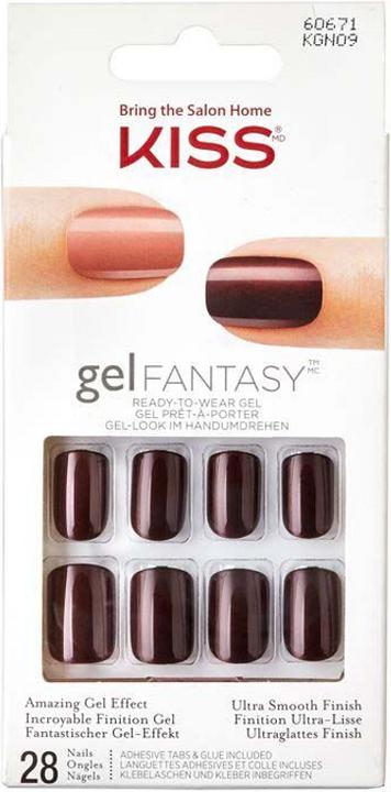 Produktbild KISS Gel Fantasy Nail Kit - Absolutely Fabulous (Kunstnägel, Durchsichtig, Bordeaux)