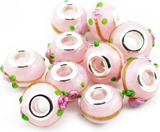 Immagine prodotto Hermex Perla di vetro placcata argento 925 - Rosa argenteo (Argento 925, Vetro)