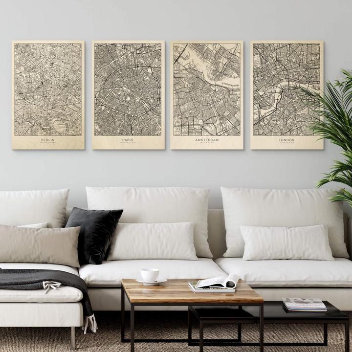 Image du produit Trenddeko Plan de la ville d'Amsterdam (20 x 30 cm)
