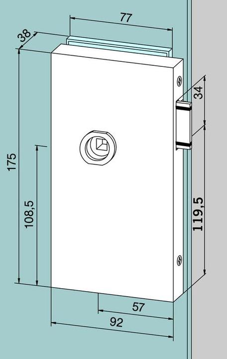 Actual product image Dormakaba Junior Office Classic Glass Door Lock