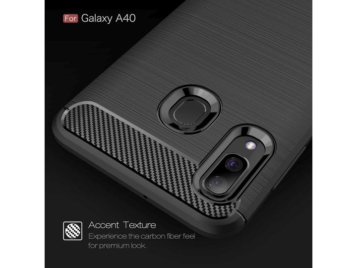 Actual product image Screenguard Samsung Galaxy A40 Cover Carbon Brushed Soft TPU (Samsung Galaxy A40)