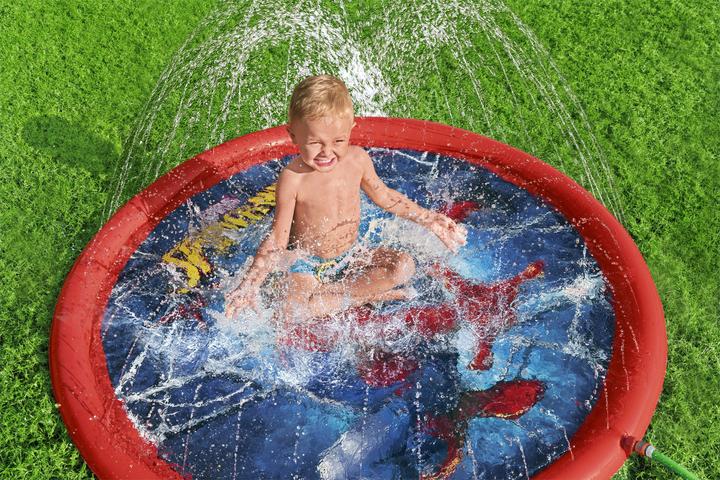 Actual product image Bestway Inflatable Paddling Pool Mat with Fountain Spider-Man 165 cm 98792