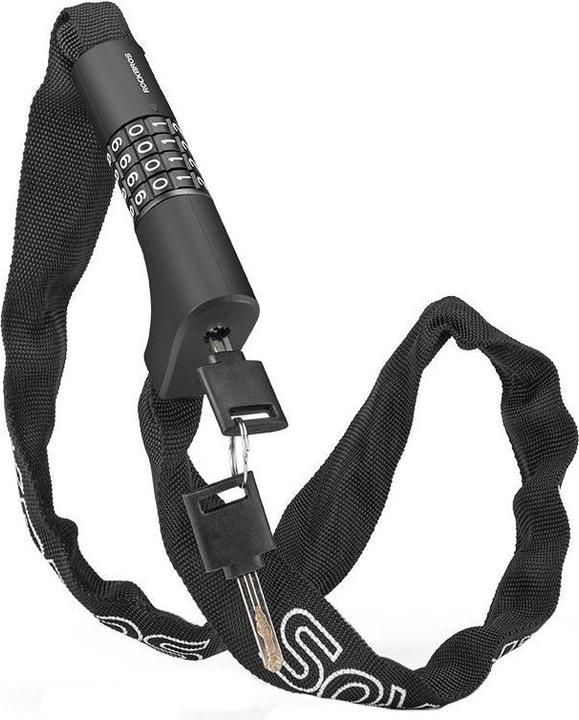 Rockbros 3230002001 bicycle lock with combination and key - black (95 cm)