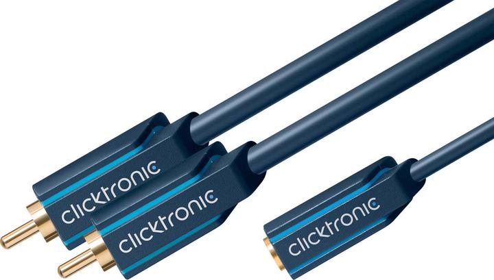 Produktbild clicktronic MP3 Y-Adapter (0.10 m, 3.5mm Klinke (AUX), Cinch)