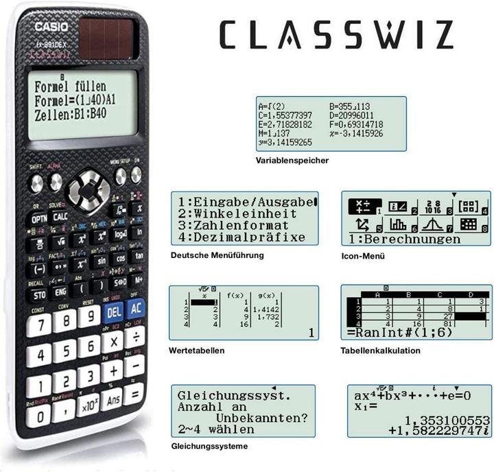 Immagine prodotto Casio Fx-991de X (Batterie, Celle solari)