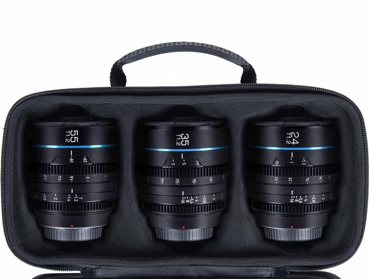Actual product image Sirui MS-3SMB Night Walker 24+35+55mm T1.2 S35 Cine Lens Set with Transport Case (MFT-Mount, Black) (Micro Four Thirds, APS-C / DX)