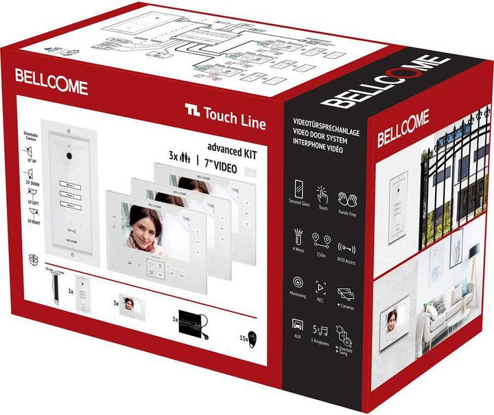Image du produit Bellcome Interphone-portier vidéo d 7" Kit 3 Famille (Filaire)
