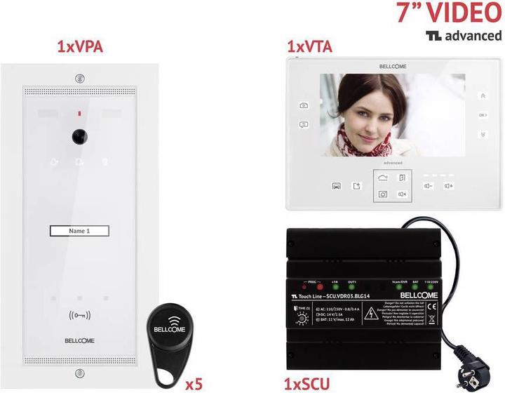 Produktbild Bellcome Video Türsprechanlage d 7" Kit 1 Familie (Kabelgebunden)