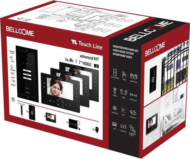 Productafbeelding Bellcome Video deurintercom d 7" Kit 3 Familie (Bedraad)