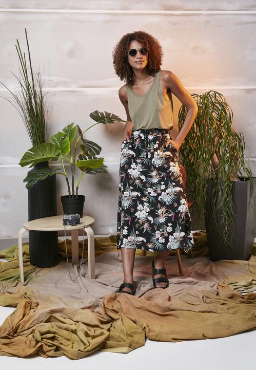 Actual product image Urban Classics Ladies Viscose Midi Skirt (S)
