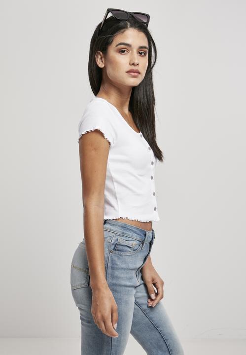 Produktbild Urban Classics Ladies Cropped Button Up Rib Tee (XL)