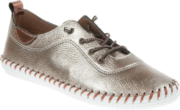 Actual product image Lunar Womens/Ladies St Ives Metallic Leather Plimsolls (39)
