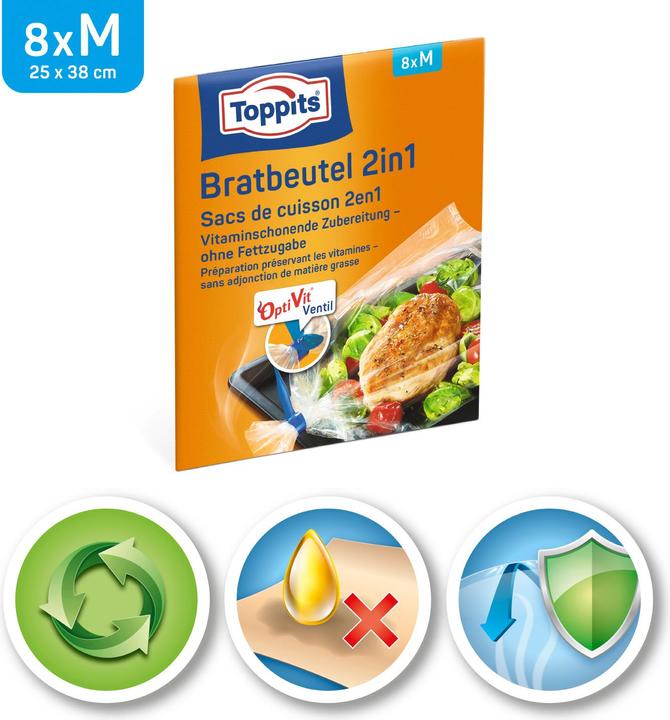 Actual product image Toppits Frying bag 2in2 (8 x)