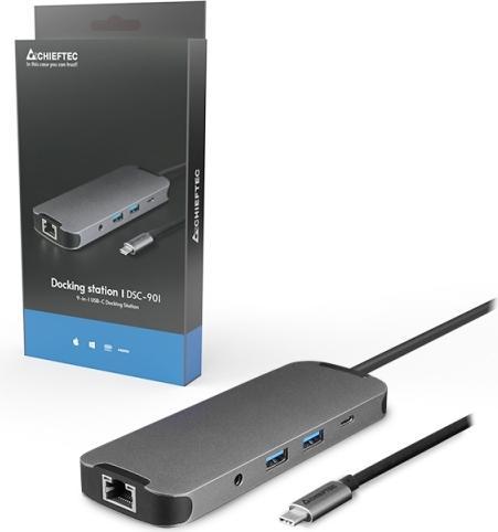 Produktbild Chieftec Docking Station USB Type-C DSC-901 9-in-1 (USB-C, 1 Ports)