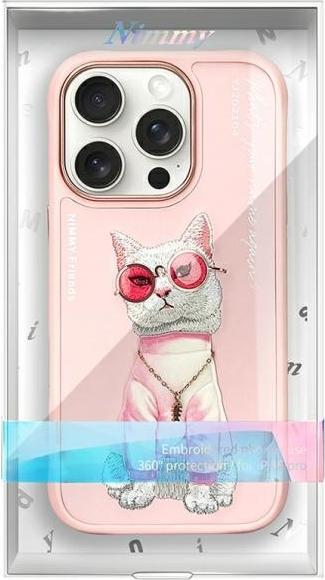 Actual product image Nimmy case iPhone 16 Pro 6.3" pink Glasses Cool Cat (Apple iPhone 16 Pro)