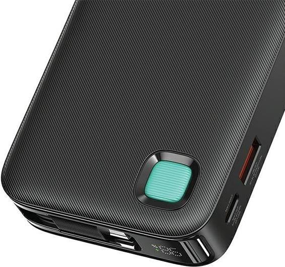 Image du produit Usams Powerbank ze zwijanym kablem USB-C Retractable 10000 mAh PD 20W Fast Charge XY Series czarny/b (10000 mAh, 50 W, 50 Wh)