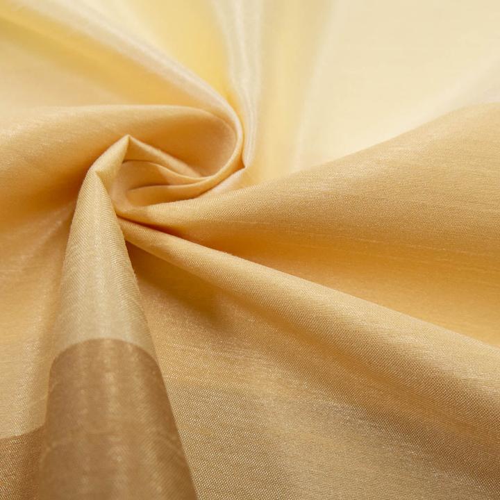 Actual product image Stoffrestposten Curtain fabric transparent - Striped in yellow - Minimum sales quantity: 1 metre