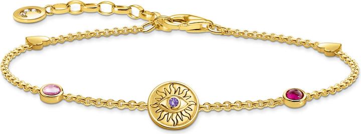 Actual product image Thomas Sabo Bracelet with symbolic sun, coloured stones and hearts gold plated (19 cm, 925 silver)