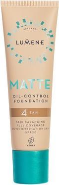 Actual product image Lumene Matte Oil-Control Foundation Spf20 4 Tan 30ml