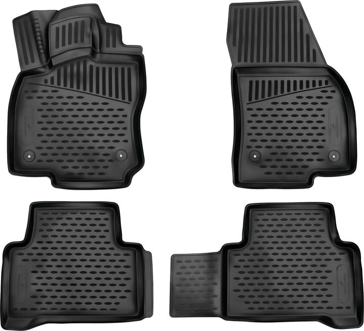 Walser XTR Gummifumatten kompatibel mit VW Touran 2015 - Heute Fumatten (2 Vordermatten + 2 Rückmatten)