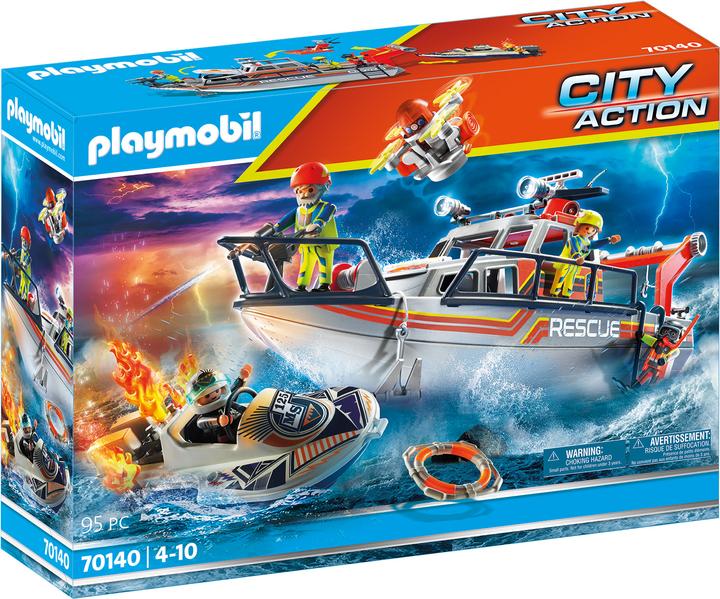 Playmobil Seenot: Löscheinsatz mit Rettungskreuzer (70140, Playmobil City Life)