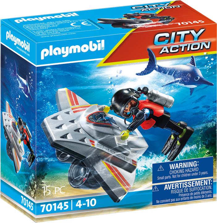 Actual product image Playmobil 70145 Diving scooter in the rescue mission (70145, Playmobil City Life)