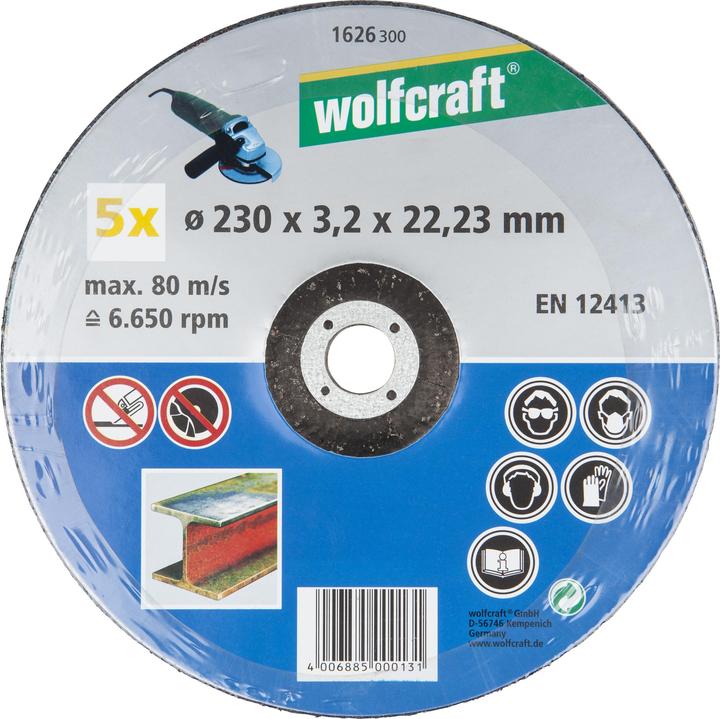 Image du produit wolfcraft wolfcraft 5 disques à tronçonner le métal ø125x2,5x22,2mm